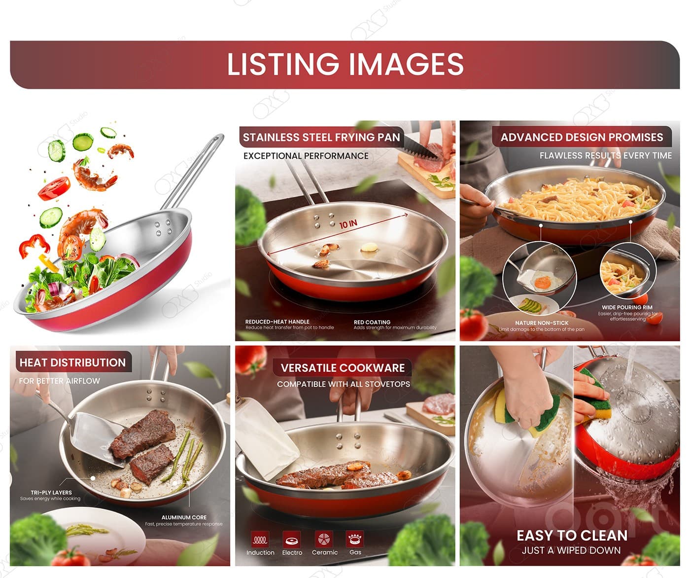 Stainless Steel Pan — Kitchen & home Amazon Listing Design, A+ Content