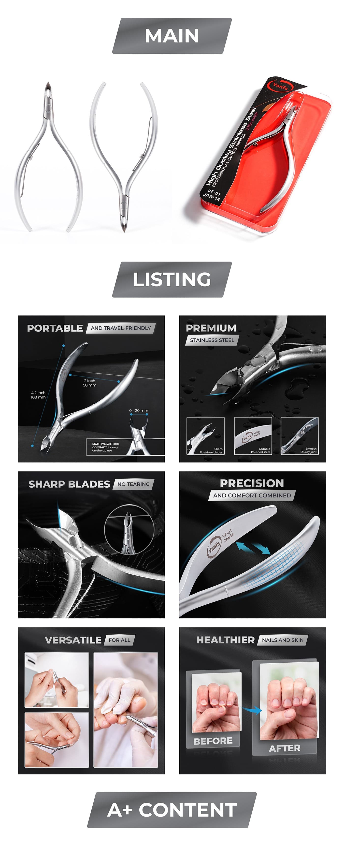 Nail Clippers — Grooming tools Amazon Listing Design, A+ Content (Frame 2)